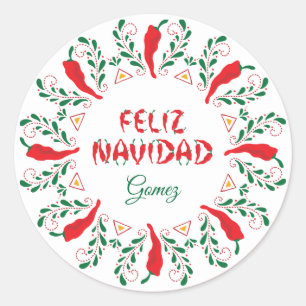 Adesivo Feliz Navidad Red Chile Pepper