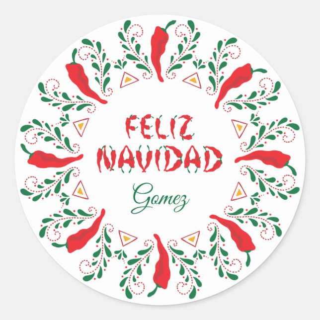Adesivo Feliz Navidad Red Chile Pepper (Frente)