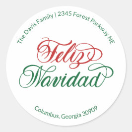 Adesivo Feliz Navidad Return Address Sticker