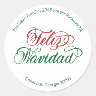 Adesivo Feliz Navidad Return Address Sticker