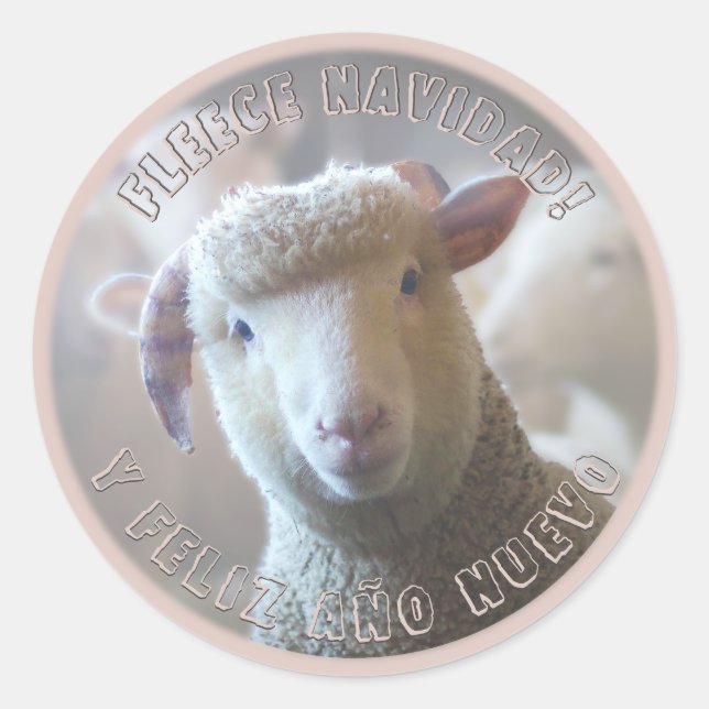 Adesivo Feliz Navidad Rosa Envelope de Natal (Frente)