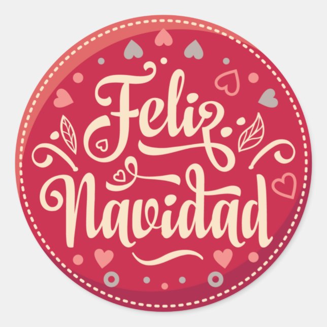 Adesivo Feliz Navidad Round Sticker (Frente)