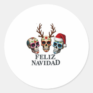 Adesivo Feliz Navidad Sugar Skulls Reindeer Santa Mexican 