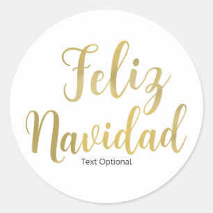 Adesivo FELIZ NAVIDAD Tipo Branco Personalizado Natal Fest