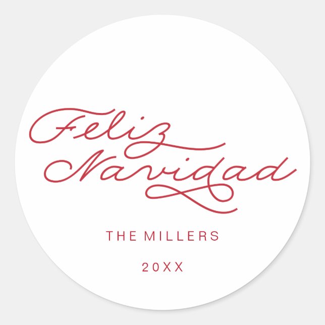 Adesivo Feliz Navidad, Vinheta Natal Espanhola (Frente)