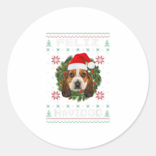 Adesivo Feliz Navidog Basset Hound Papais noeis Ha
