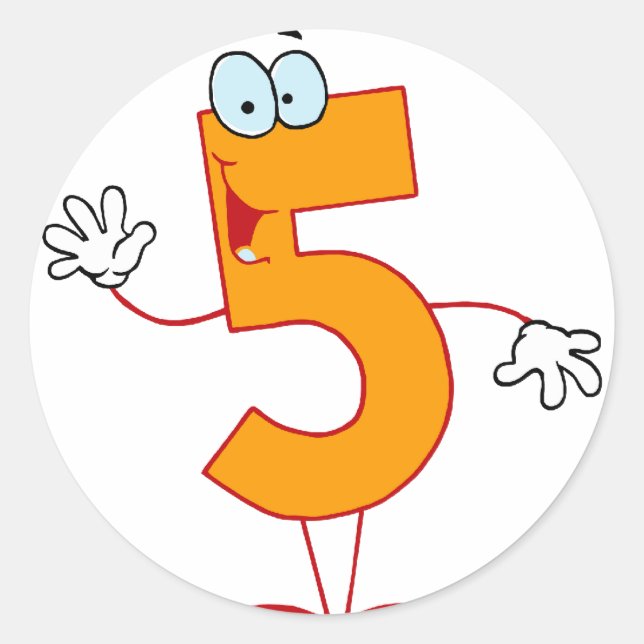 Adesivo Feliz Número 5 (Frente)