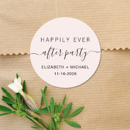 Adesivo Feliz Nunca Depois Da Recepção de casamento Rosa D