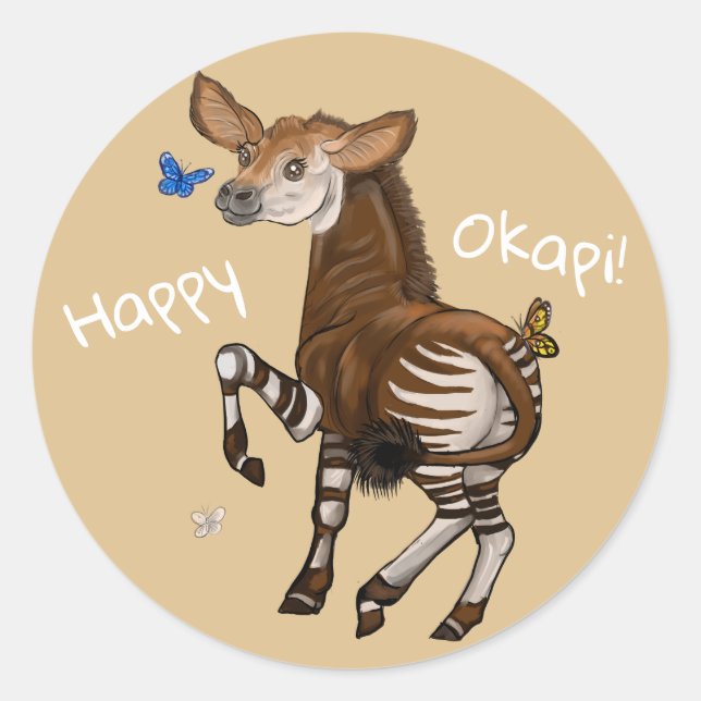 Adesivo Feliz Okapi! (Frente)