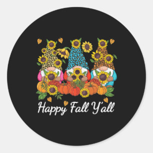 Adesivo Feliz outono, vocês todos Gnomo Leopard Pumpkin ou