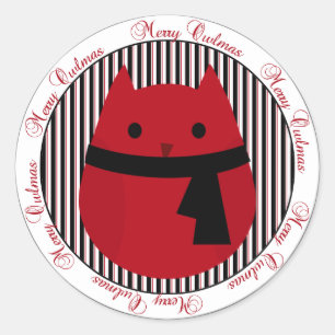 Adesivo Feliz Owlmas Red Black Christmas Sticker