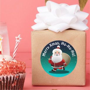 Adesivo Feliz Pai Natal Com Um Cheio De Presentes