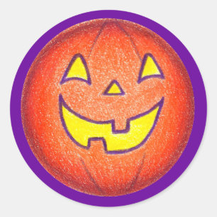 Adesivo Feliz palheiro de abóbora de abóbora Jack-O-Lanter