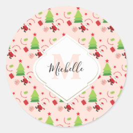 Adesivo Feliz Papai noel de Natal, Estrelas, Árvore