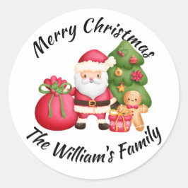 Adesivo Feliz Papai noel de Natal Impresso