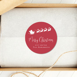 Adesivo Feliz Papais noeis de Natal Reindeer Red