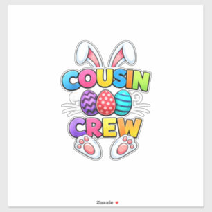 Adesivo Feliz Páscoa Equipe de Primos Coelho Família Combi
