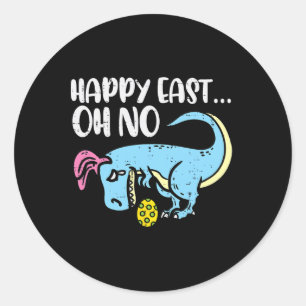 Adesivo Feliz Páscoa Oh Não Trex Ovo Dinossauro Divertido 