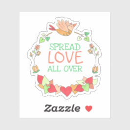 Adesivo Feliz Pássaro Voador Espalhando Amor Por Toda A Bo