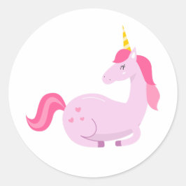 Adesivo Feliz Pastel Púrpura Unicórnio, Corações Rosa e Ca