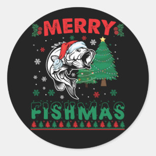 Adesivo Feliz Peixes Natal Peixe Pai Pescador Natal