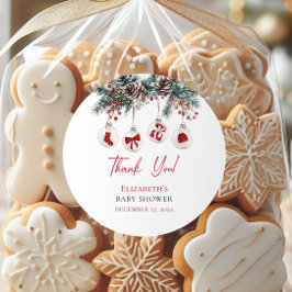 Adesivo Feliz Pequeno Chá de fraldas de Natal