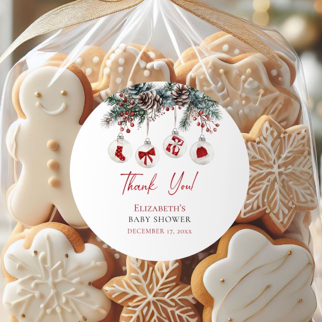 Adesivo Feliz Pequeno Chá de fraldas de Natal (Criador carregado)