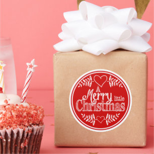 Adesivo Feliz Personalizada - Branco Vermelho Natal