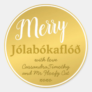 Adesivo Feliz Personalizada Família Jólabókaflóð
