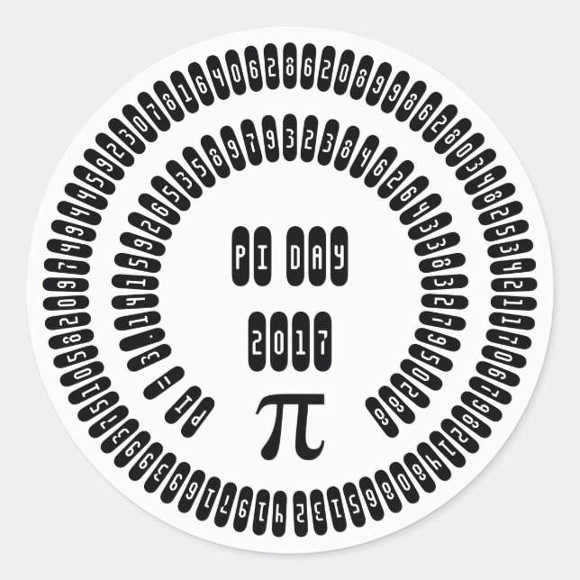 Adesivo Feliz Pi Day 2017 - Dígitos Matemáticos 3.14 (Frente)