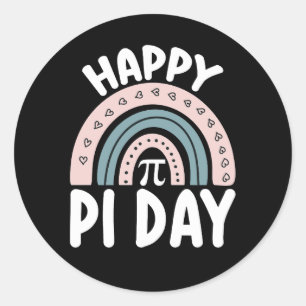 Adesivo Feliz Pi Day Boho Rainbow Mathemat