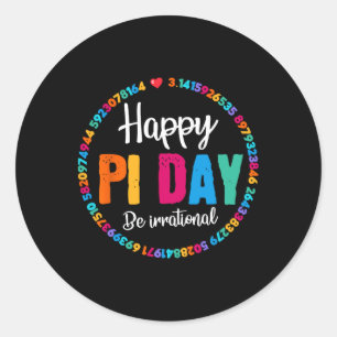 Adesivo Feliz Pi Day Pie Engraçado Treinador em Matemática
