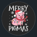 Adesivo Feliz Pigmas Engraçado Papais noeis De Natal Pig X<br><div class="desc">Feliz Pigmas Engraçado Papais noeis de Natal Pig Farmador Pig Xmas</div>