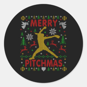 Adesivo Feliz Pitchmas Fastpitch Softll Arremessador Feio 