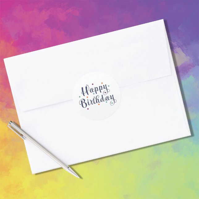 Adesivo Feliz Ponto de Aniversário Multicolorido (Criador carregado)