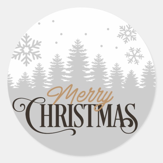 Adesivo Feliz Prata de Natal/Dourado (Frente)