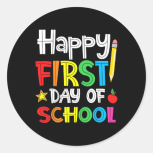 Adesivo Feliz Primeiro Dia De Aula Bem-vindo De Volta à Es
