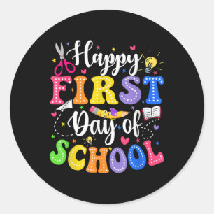 Adesivo Feliz Primeiro Dia De Aula Professor Crianças De V