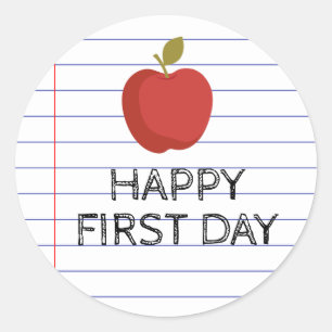 Adesivo Feliz Primeiro Dia de Volta à Apple Professora