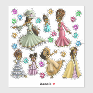 Adesivo Feliz princesas africanas felizes