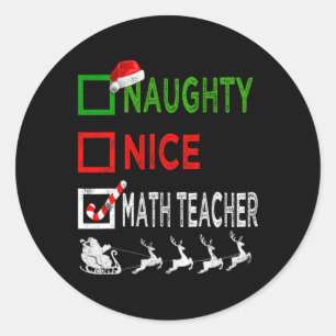 Adesivo Feliz Professor de Matemática Feliz Natal Pijama E
