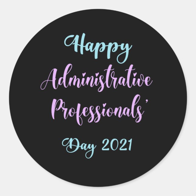 Adesivo Feliz profissional administrativo, admin 2021 (Frente)