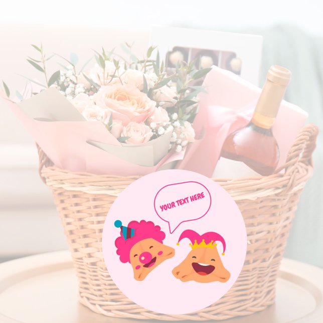 Adesivo Feliz Purim Cute Hamentashen Personalizado (Criador carregado)