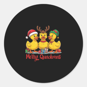 Adesivo Feliz Quackmas Natal Chapéu do Papai Noel Rena Elf