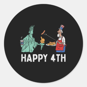 Adesivo Feliz Quarto Estátua da Liberdade Tio Sam Divertid