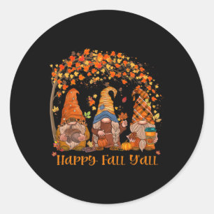 Adesivo Feliz Queda Todos Gnomos Autumn Gnomos Pumpkin Spi
