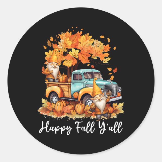 Adesivo Feliz Queda Todos Vocês Gnomo Pumpkin Truck Ação d (Frente)