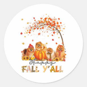 Adesivo Feliz Queda Vocês Todos Pomeranianos Pumpkins do o