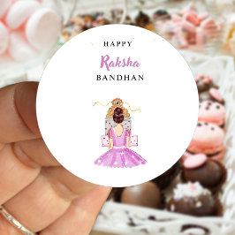 Adesivo feliz rakhi, rakshabandhan, festival indiano.
