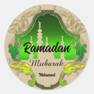 Adesivo Feliz Ramadan Mubarak Kareem Nome personalizado